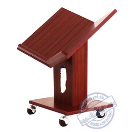  Medium wooden Quran holder M34 حامل مصحف خشبي أرضي بعجلات مع صندوق منديل مدمج صناعة وطنية لون العقيق الأحمر ارتفاع 27سم مناسب للقراءة اثناء الجلوس على الأرض 